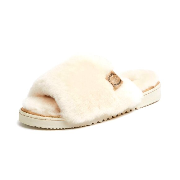 Shearling Slide Slippers Easy On/Off Indoor Outdoor Temperature Regulating